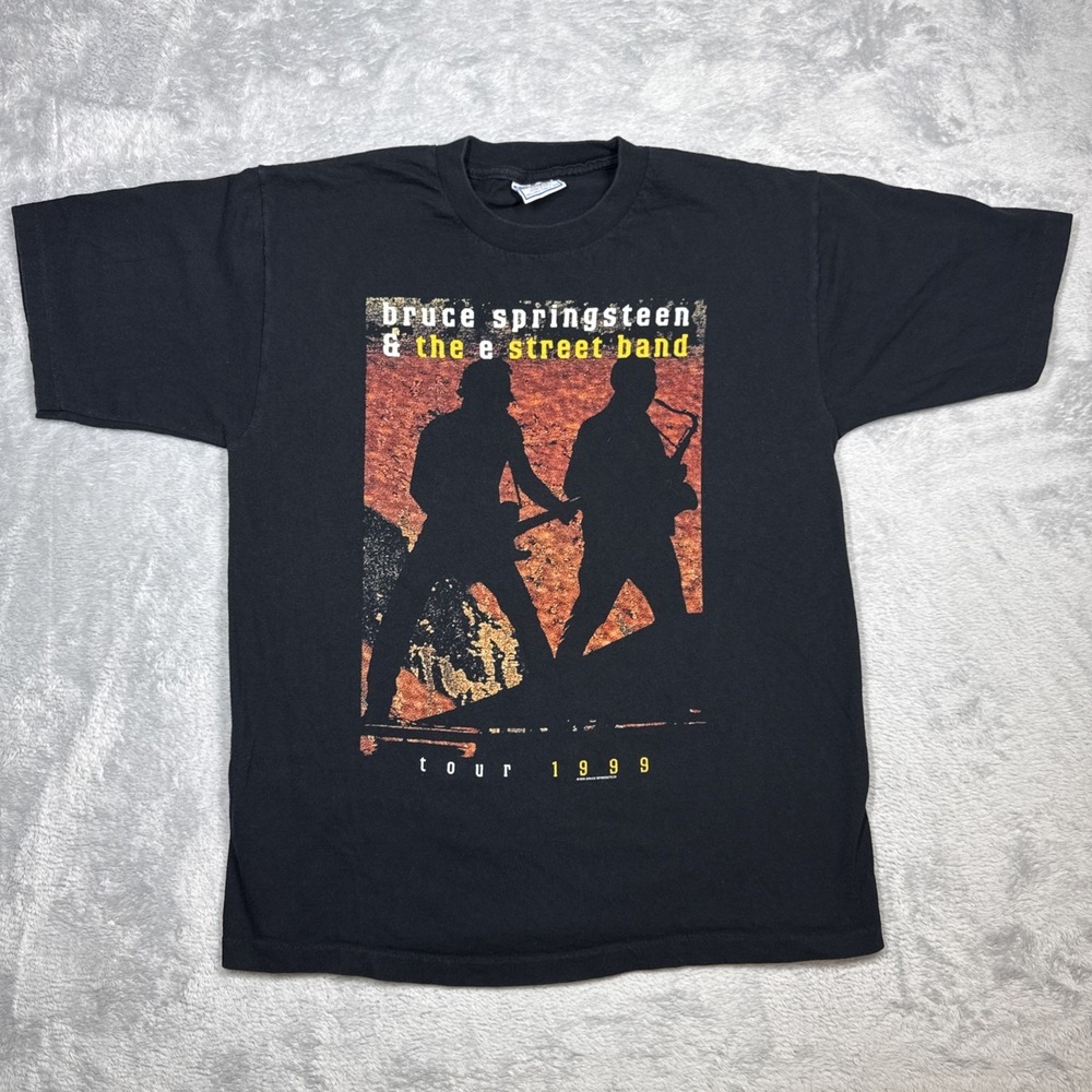 Bruce Springsteen 1999 Tour Band Shirt Men‎ L Black All Sport 90s